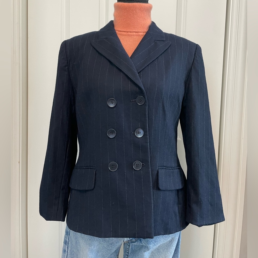 Talbots 100% worsted wool double breasted blazer